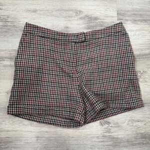 H&M Houndstooth Shorts Womens Size‎ 8 Career Casual Tailored Chic Wool Blend